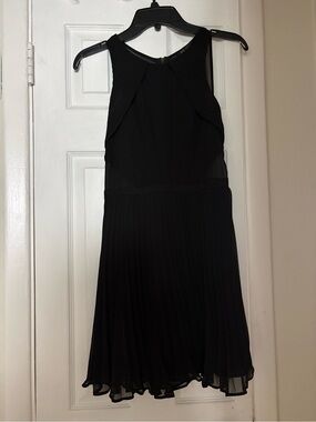 Armani Exchange Black Pleated Midi Dress